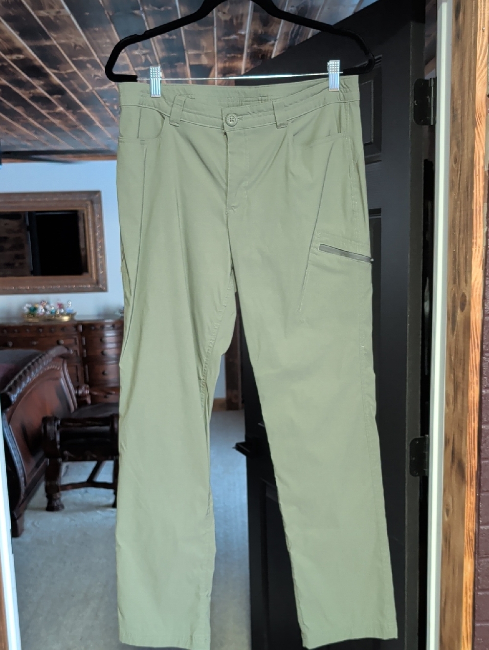Eddie Bauer Olive Straight-Leg Utility Pants